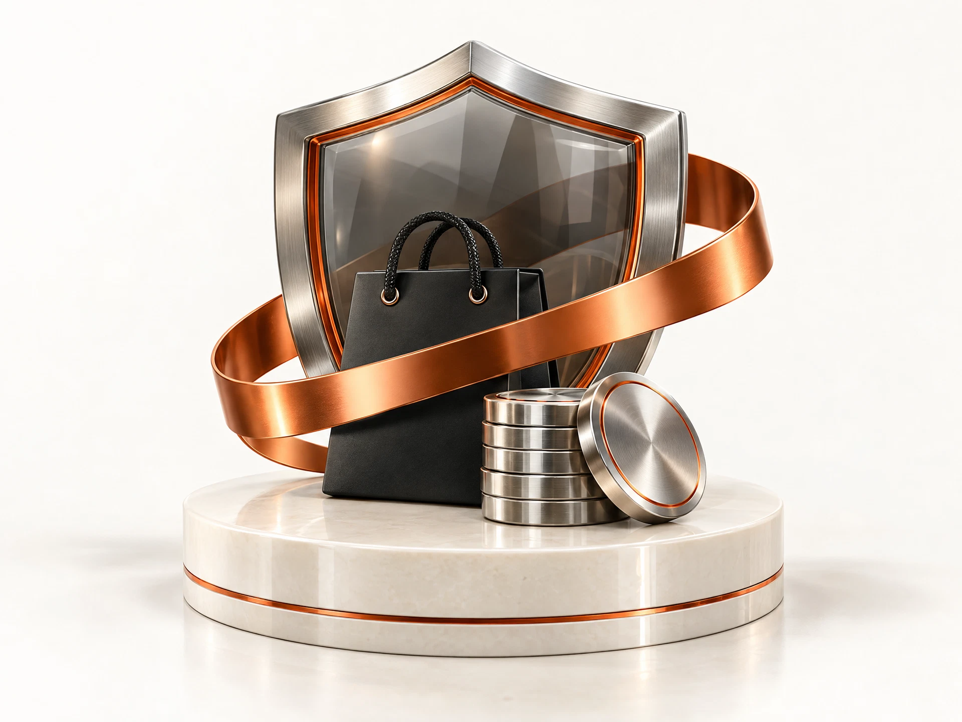 Polished 3D concept for Alma Loyalty Profit Guard: Retailers, brands & e-commerce operators