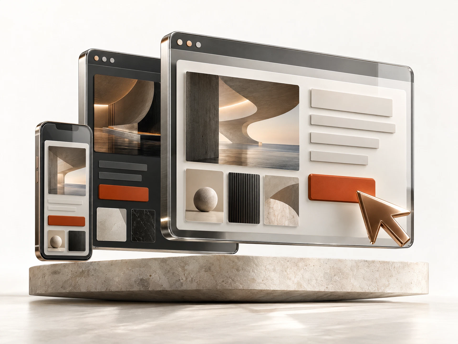 Polished 3D concept for Websites & Audience Pages: Local businesses, service brands & growing teams